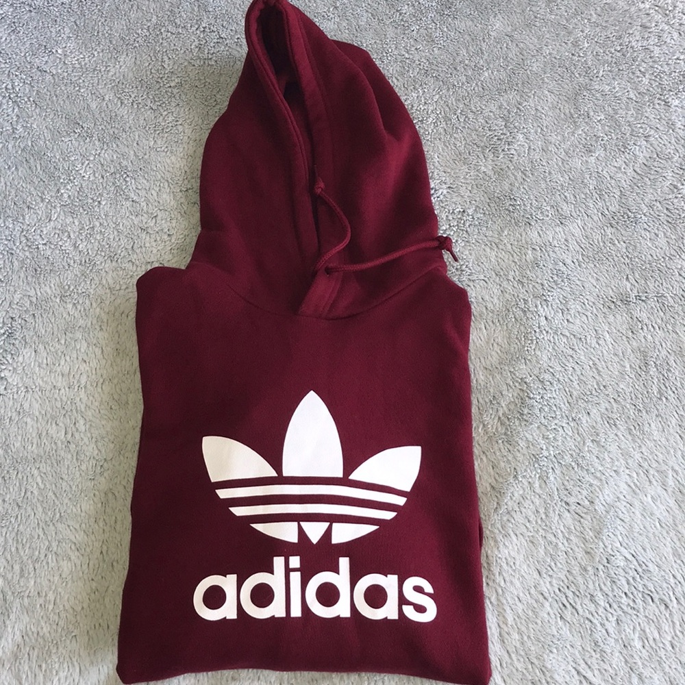 Like new burgundy adidas trefoil hoodie